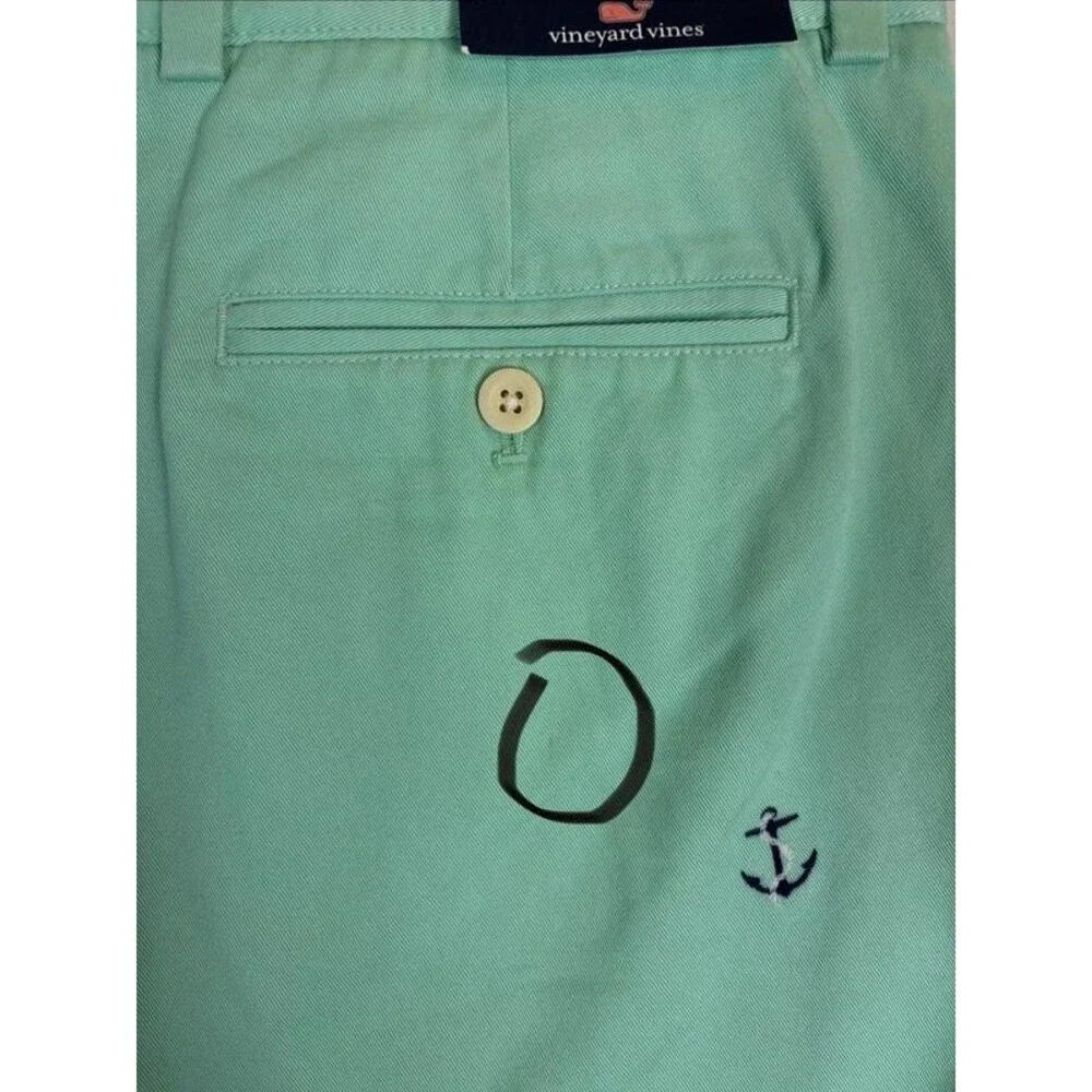 Vineyard Vines Classic Fit 9” Breaker Shorts Green Nautical Men’s 33” NWT